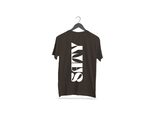 Saty Back Printed Black Half Sleeve Cotton T-Shirt.